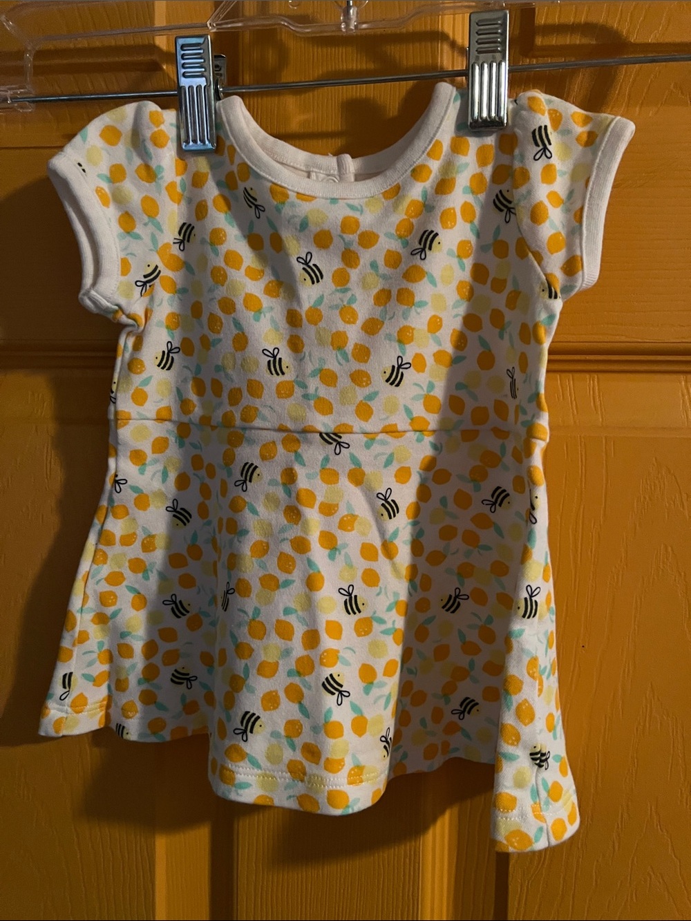 0-3 MONTHS BABY GIRL DRESS LITTLE WONDERS LEMON, ORANGE, BEE